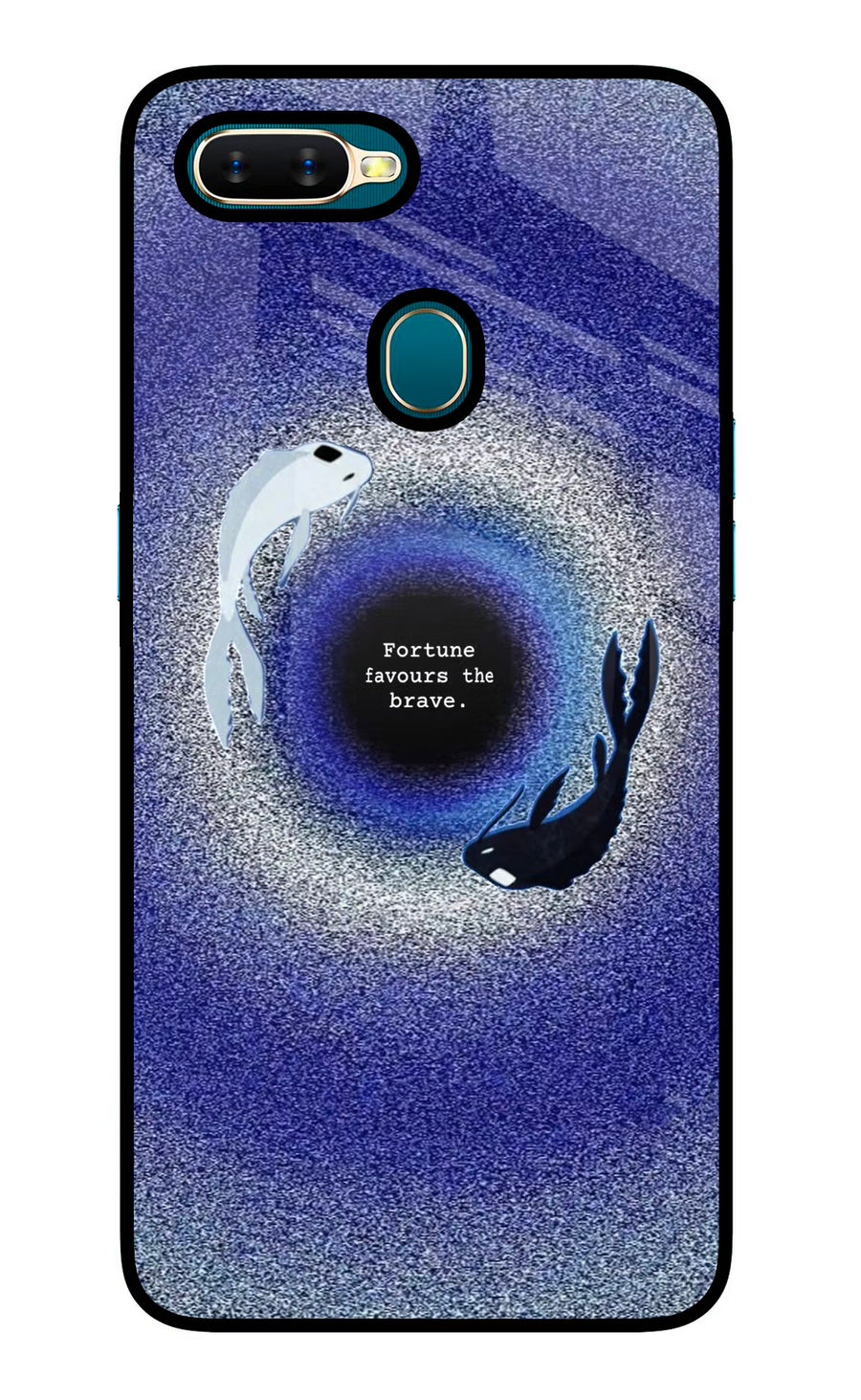 Dark Koi Oppo A7/A5s/A12 Back Cover, Glass case