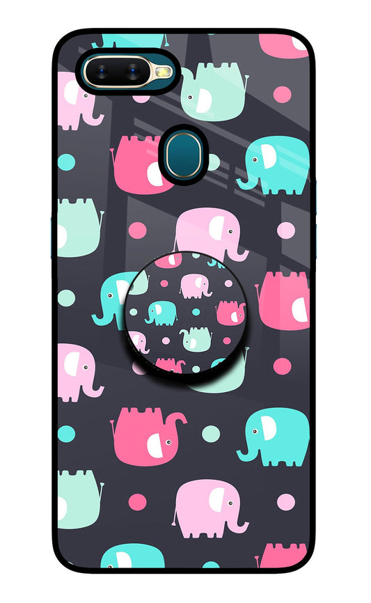 Baby Elephants Oppo A7/A5s/A12 Glass Case