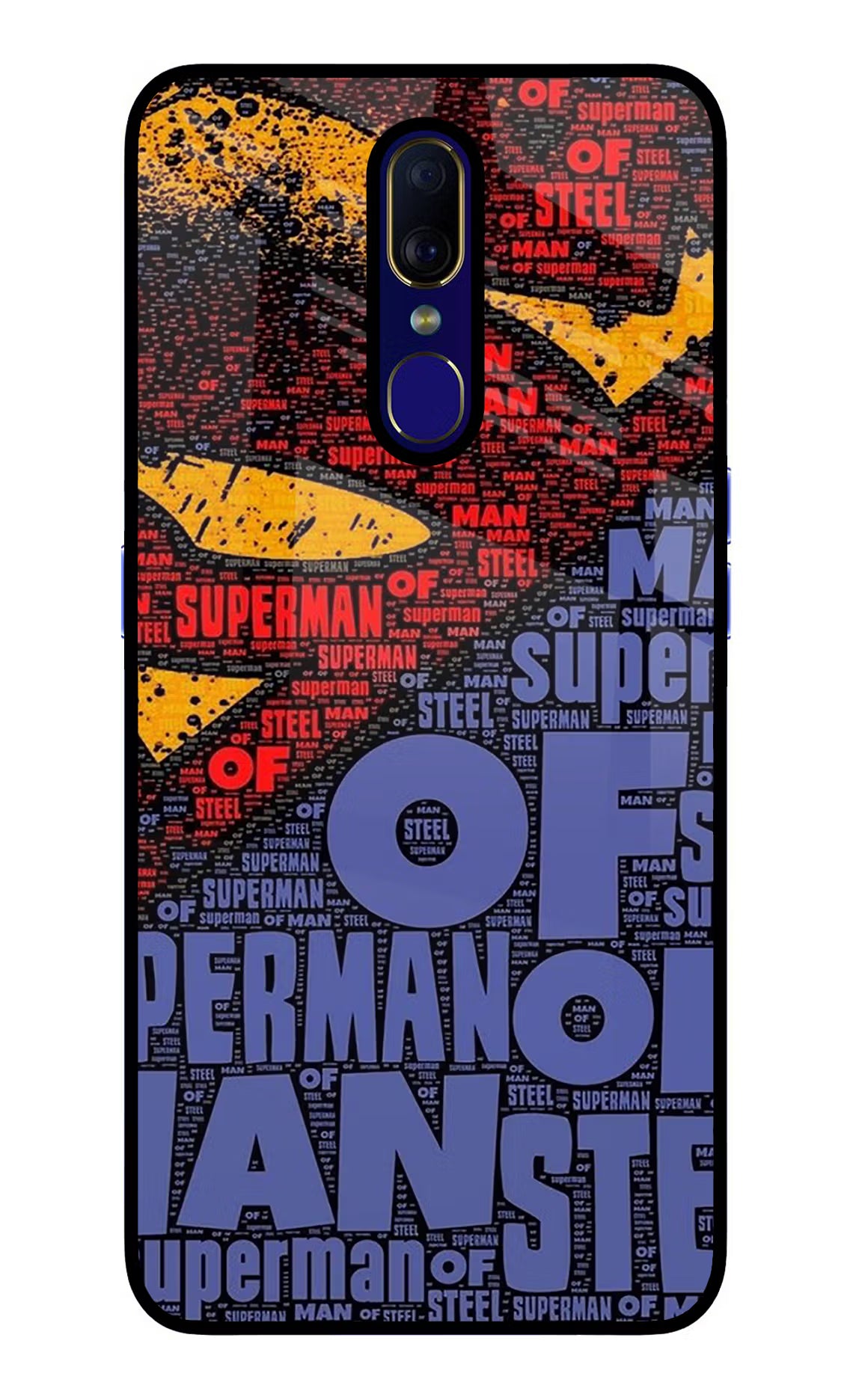 Superman Oppo F11 Glass Case Back Cover by Casekaro