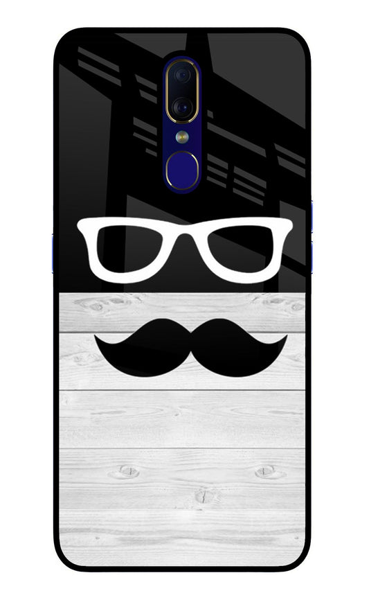 Mustache Oppo F11 Glass Case