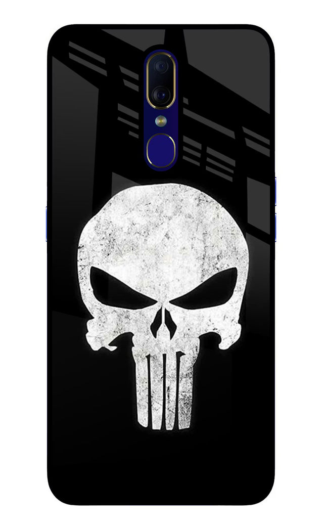 Punisher Skull Oppo F11 Glass Case Back Cover by Casekaro