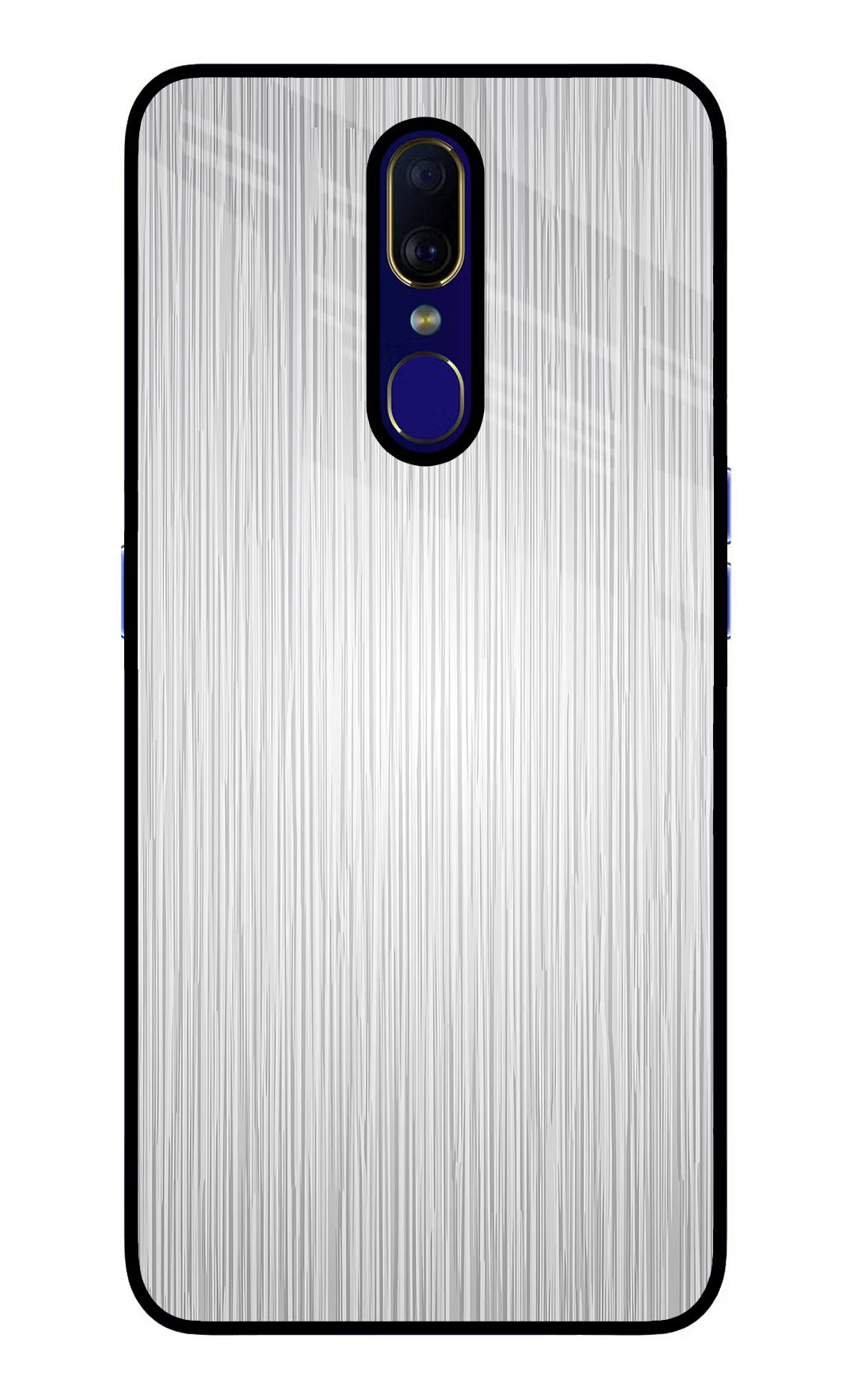 Wooden Grey Texture Oppo F11 Glass Case Back Cover by Casekaro