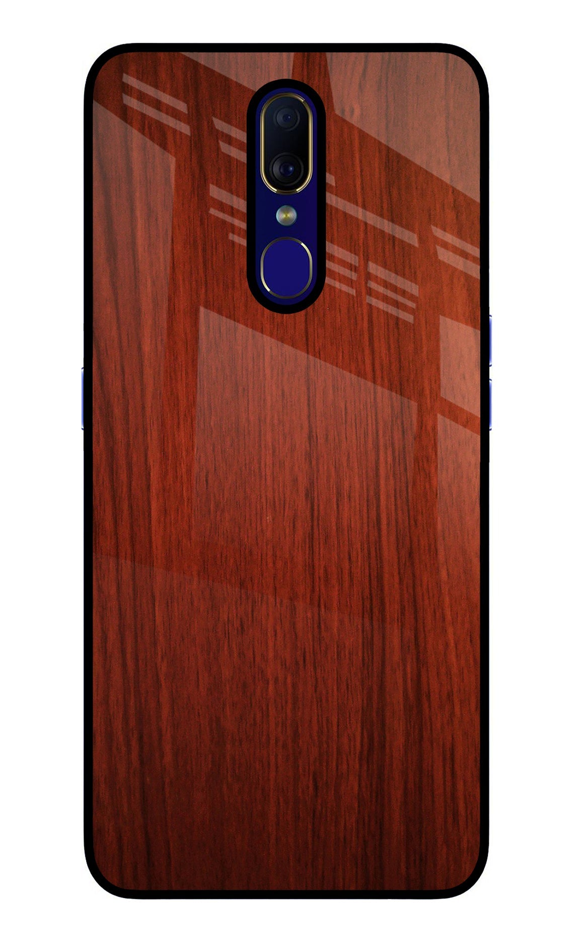 Wooden Plain Pattern Oppo F11 Glass Case