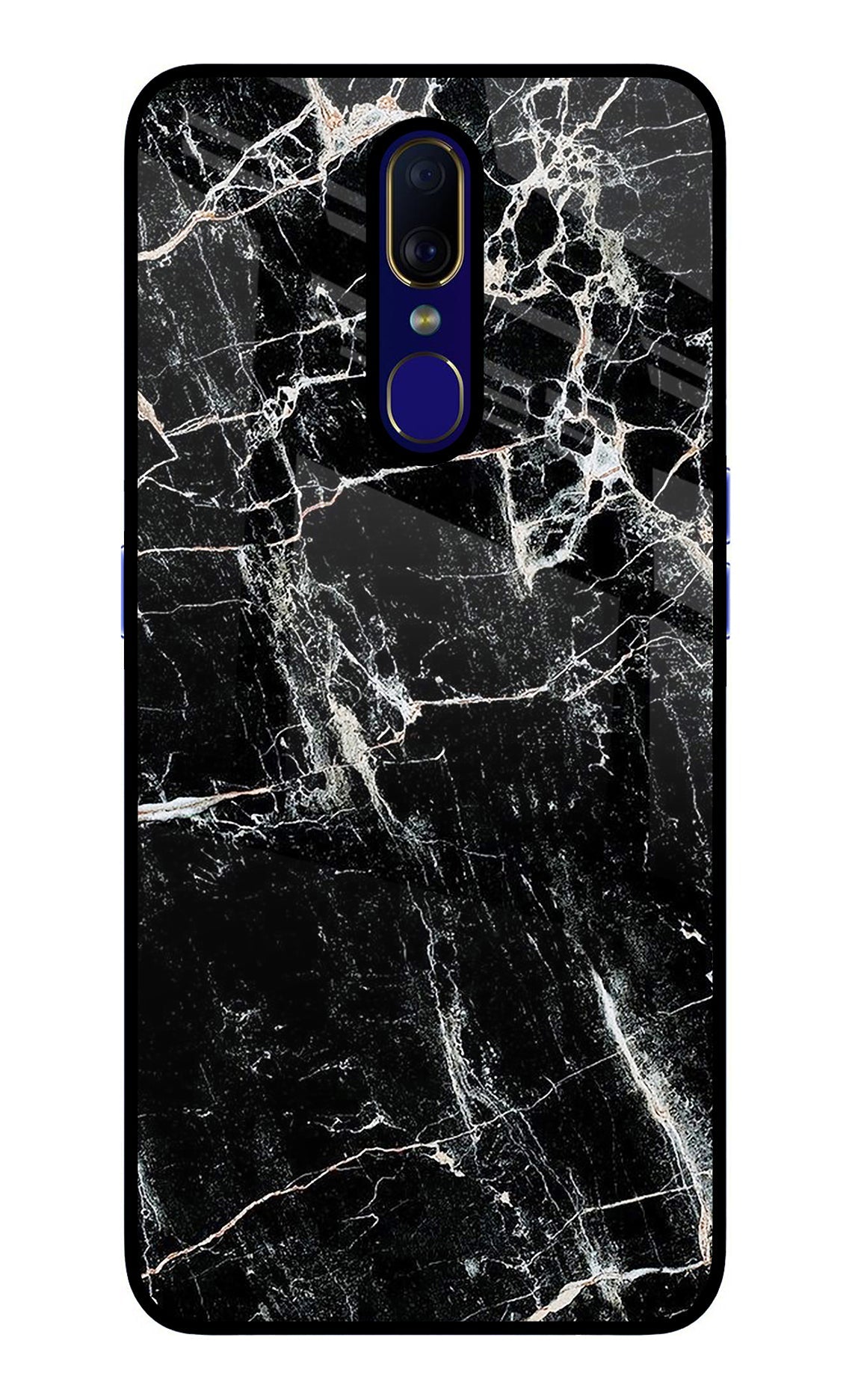 Black Marble Texture Oppo F11 Glass Case