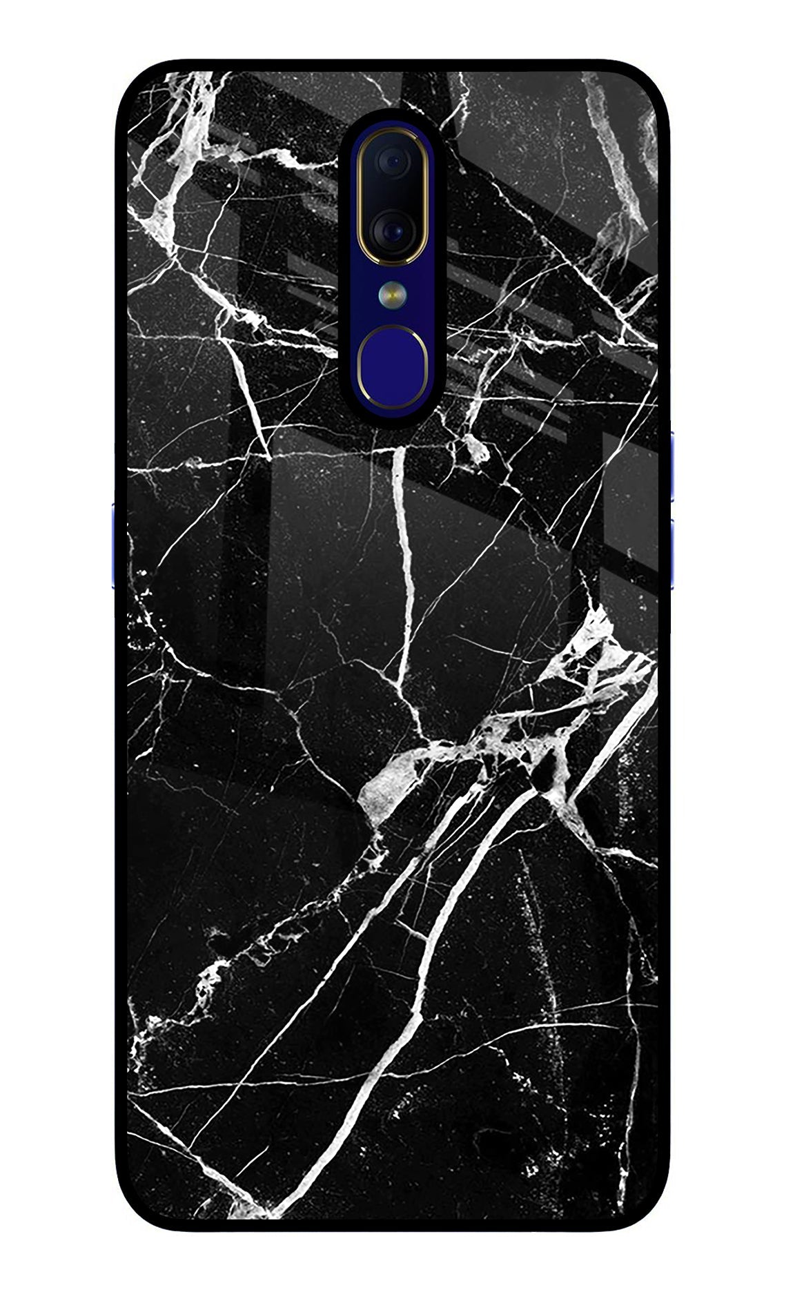 Black Marble Pattern Oppo F11 Glass Case