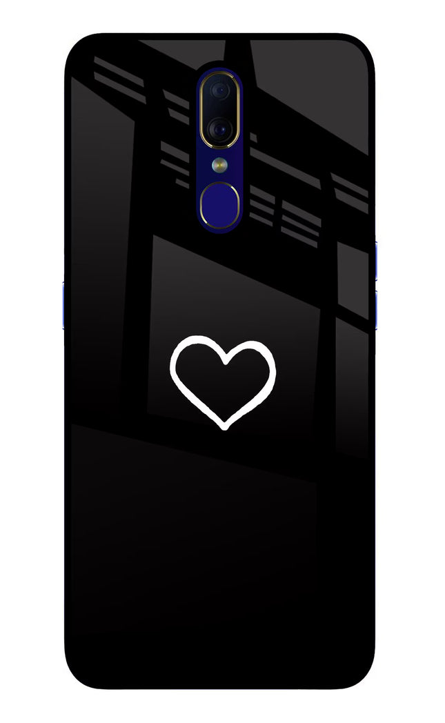 Heart Oppo F11 Glass Case Back Cover by Casekaro