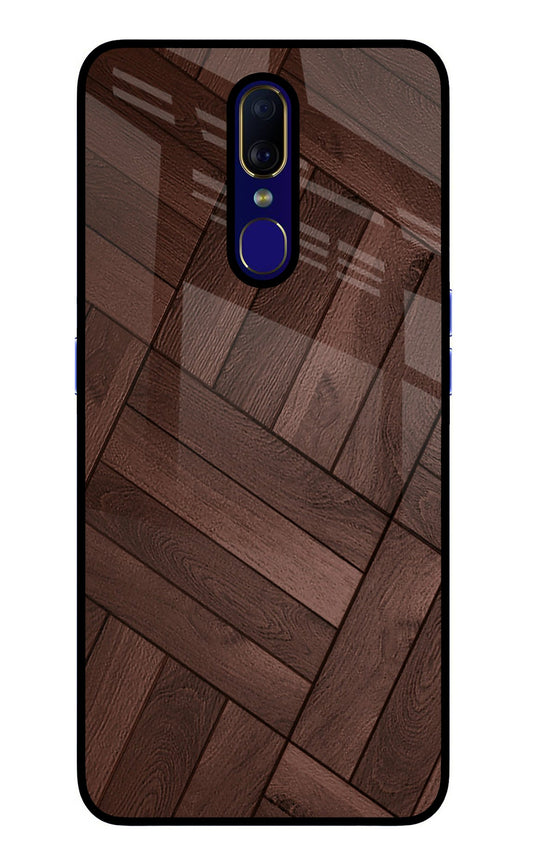 Wooden Texture Design Oppo F11 Glass Case