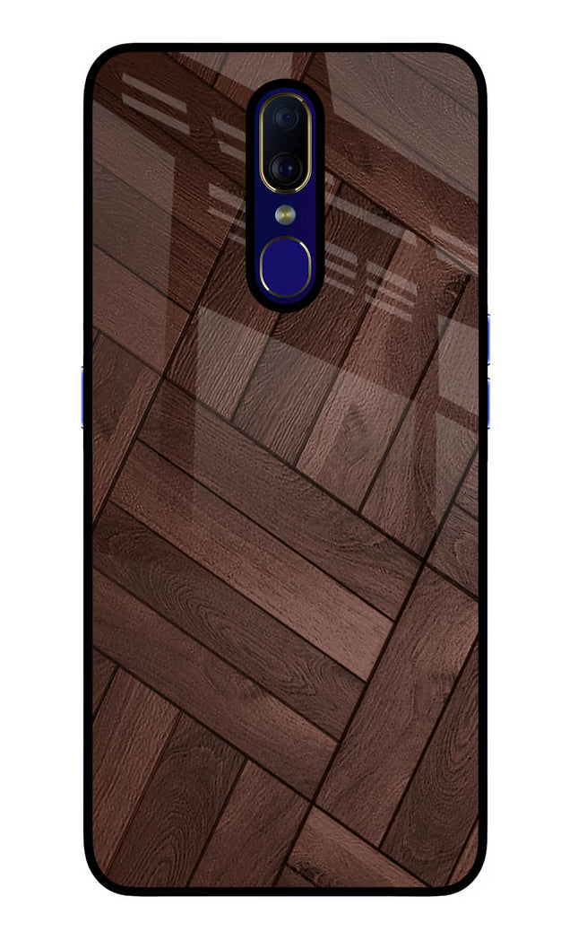 Wooden Texture Design Oppo F11 Glass Case Back Cover by Casekaro