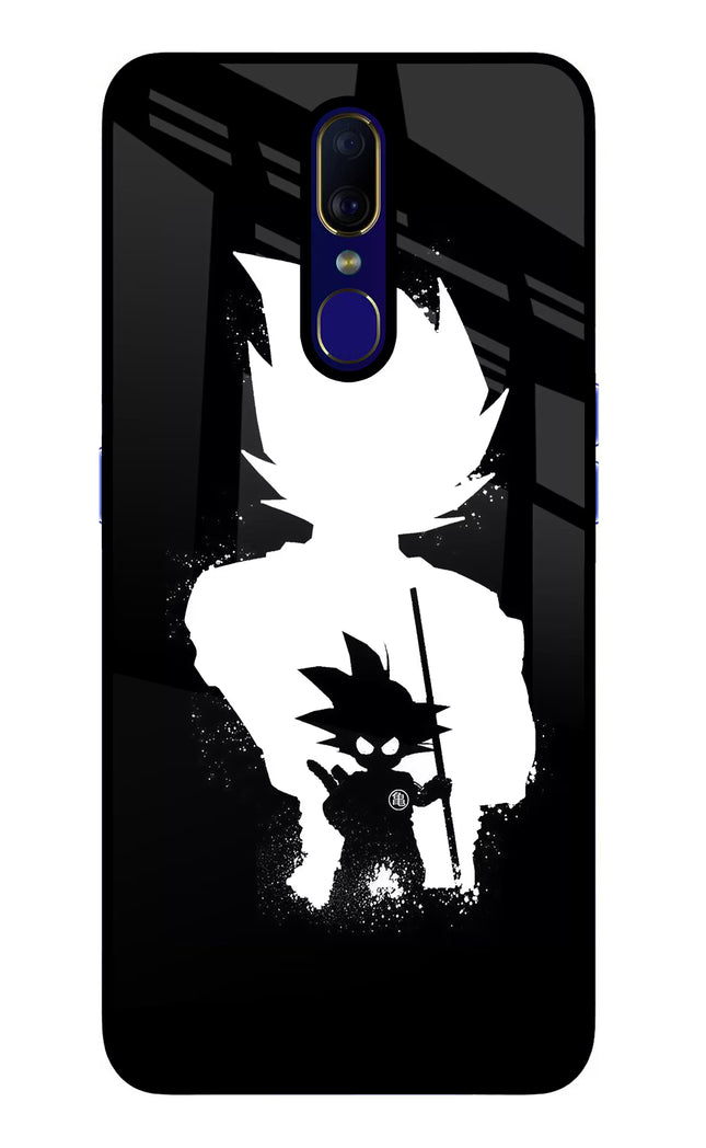 Goku Shadow Oppo F11 Glass Case Back Cover by Casekaro