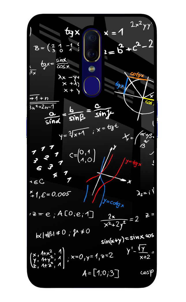 Mathematics Formula Oppo F11 Glass Case Back Cover by Casekaro