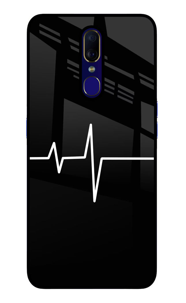 Heart Beats Oppo F11 Glass Case Back Cover by Casekaro