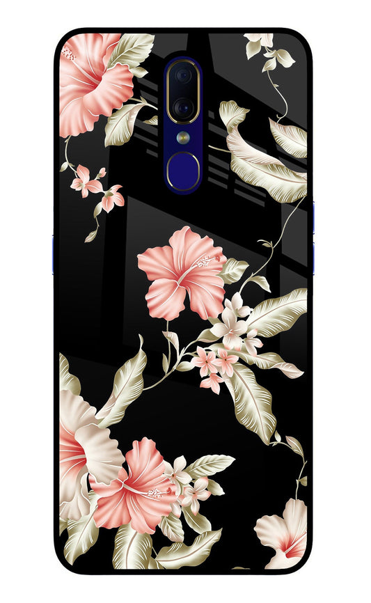 Flowers Oppo F11 Glass Case