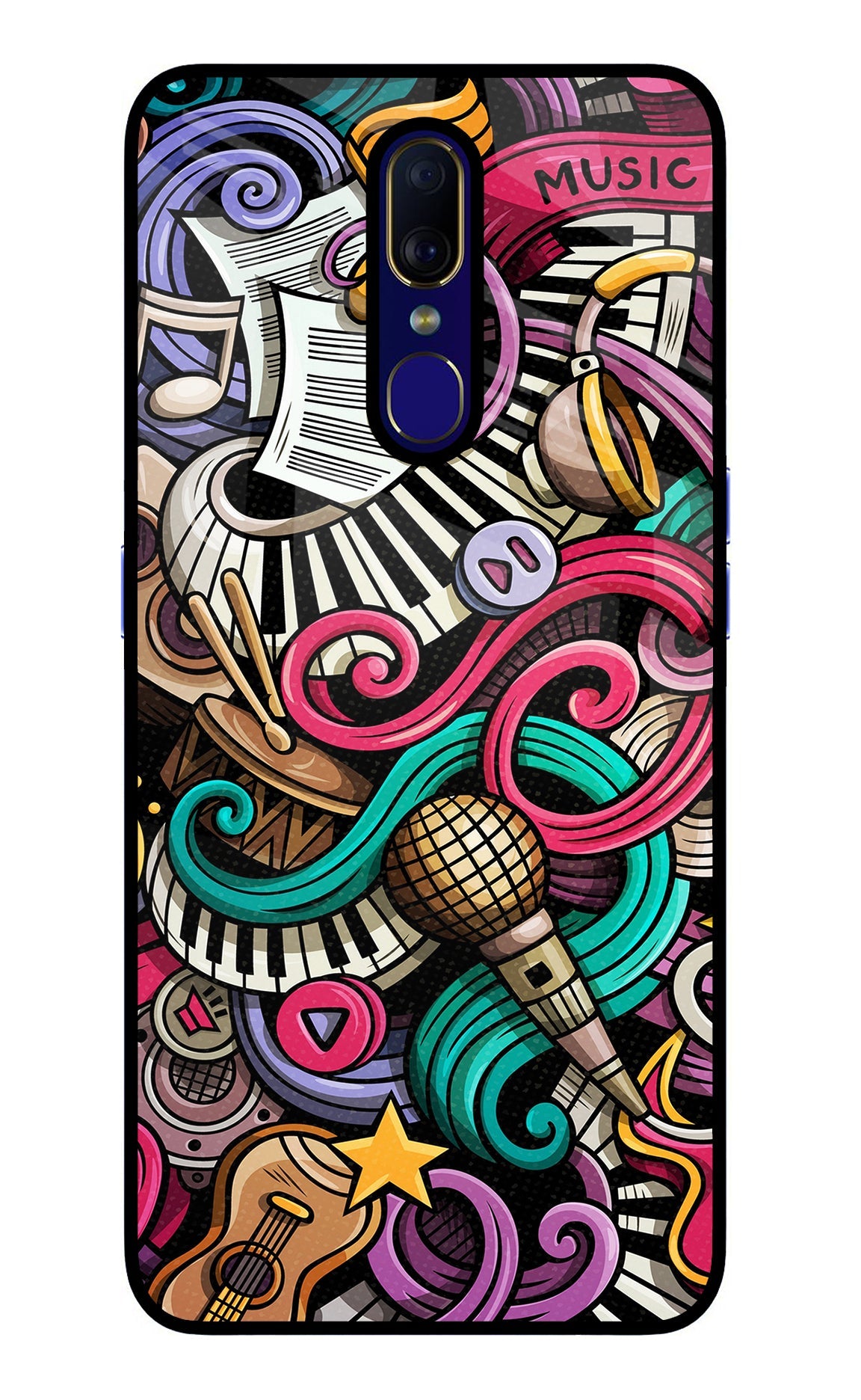 Music Abstract Oppo F11 Glass Case