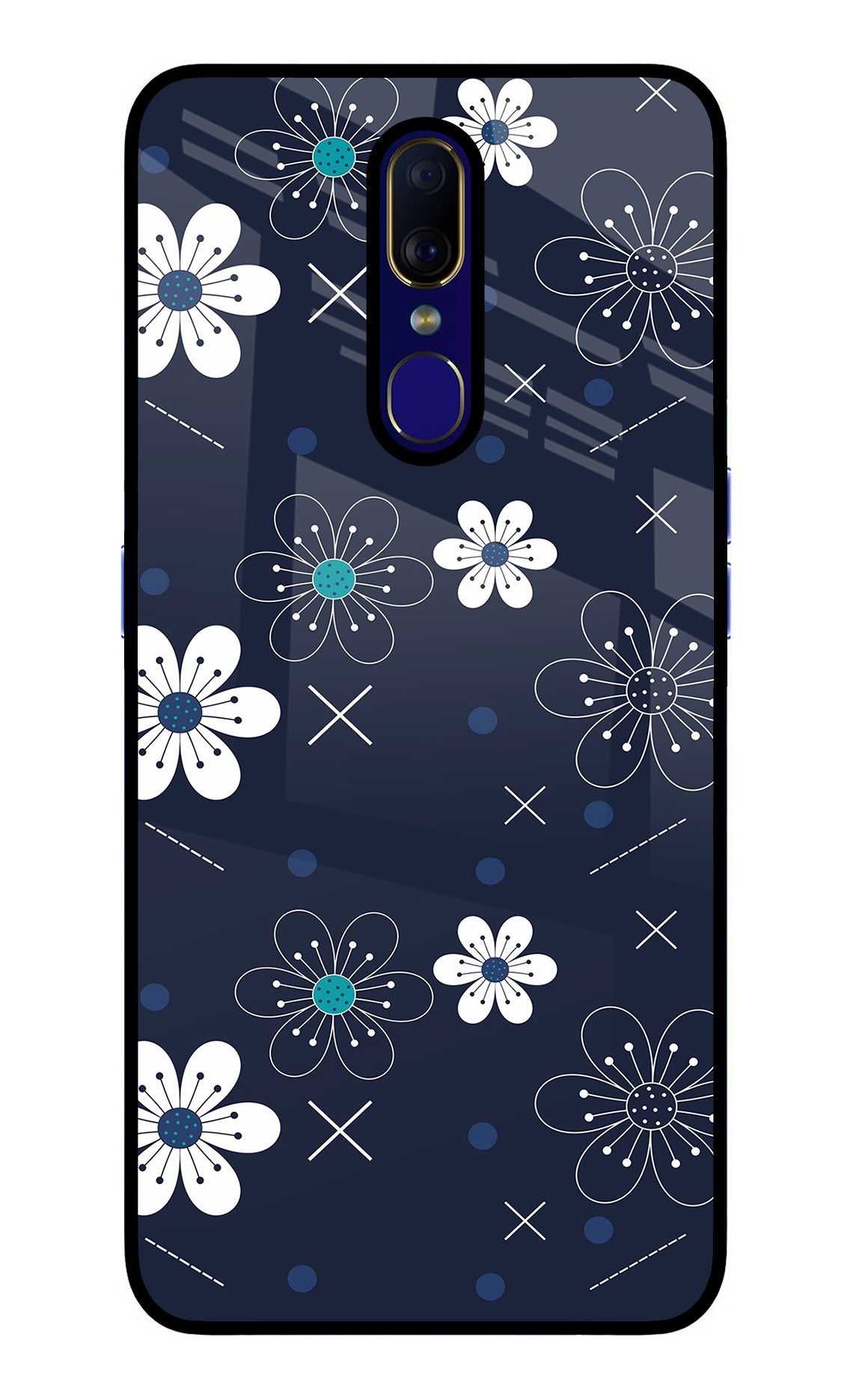 Flowers Oppo F11 Glass Case