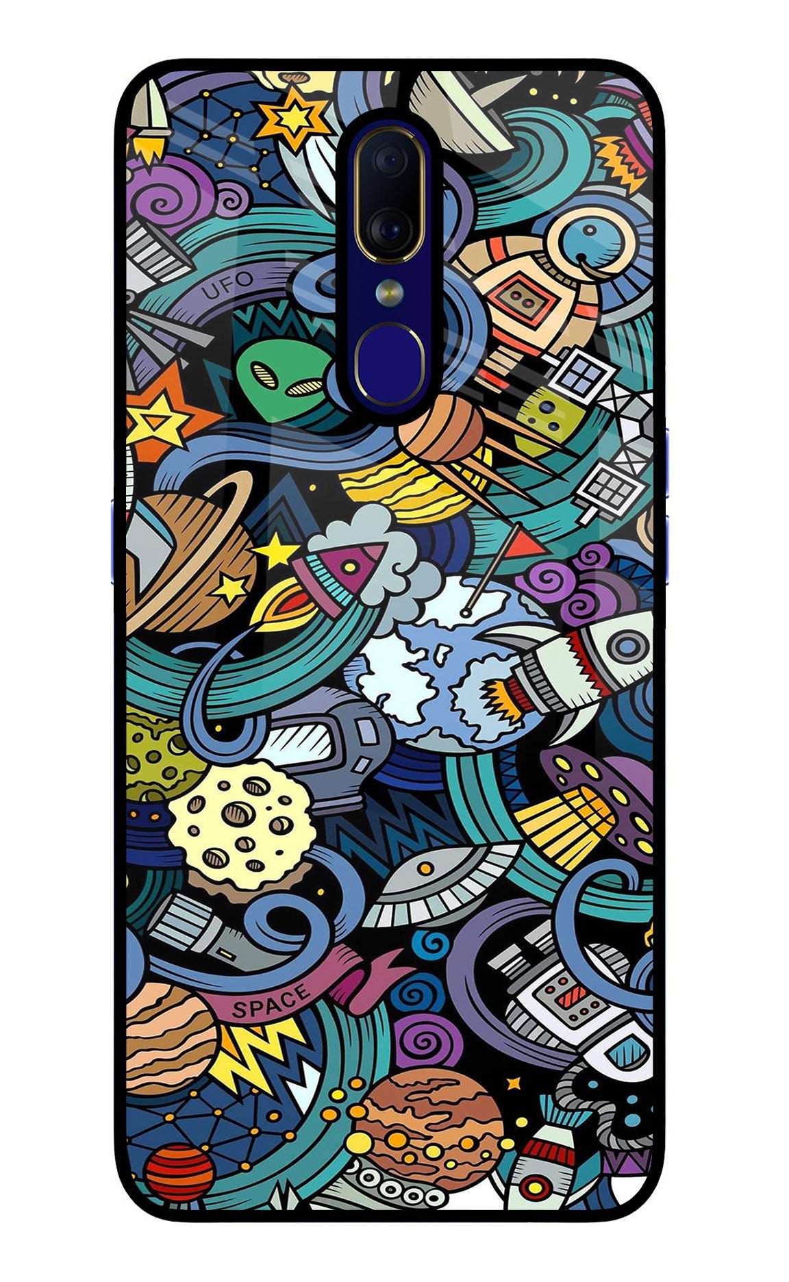 Space Abstract Oppo F11 Glass Case