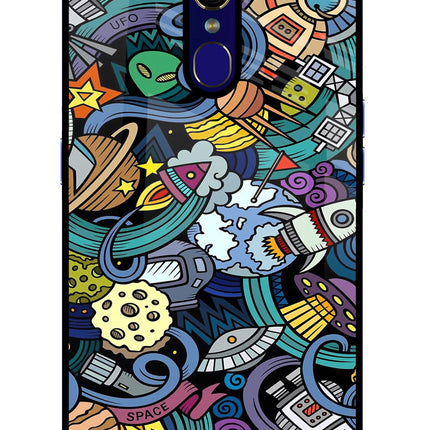 Space Abstract Oppo F11 Glass Case Back Cover by Casekaro