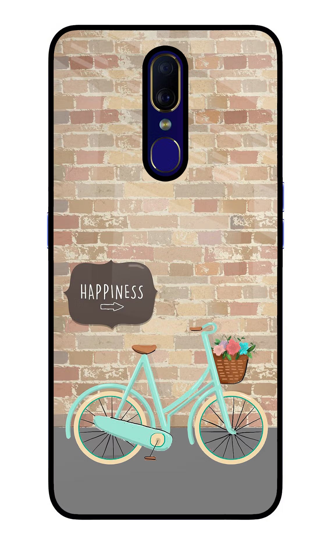 Happiness Artwork Oppo F11 Glass Case Back Cover by Casekaro