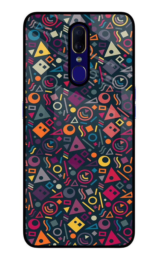 Geometric Abstract Oppo F11 Glass Case Back Cover by Casekaro