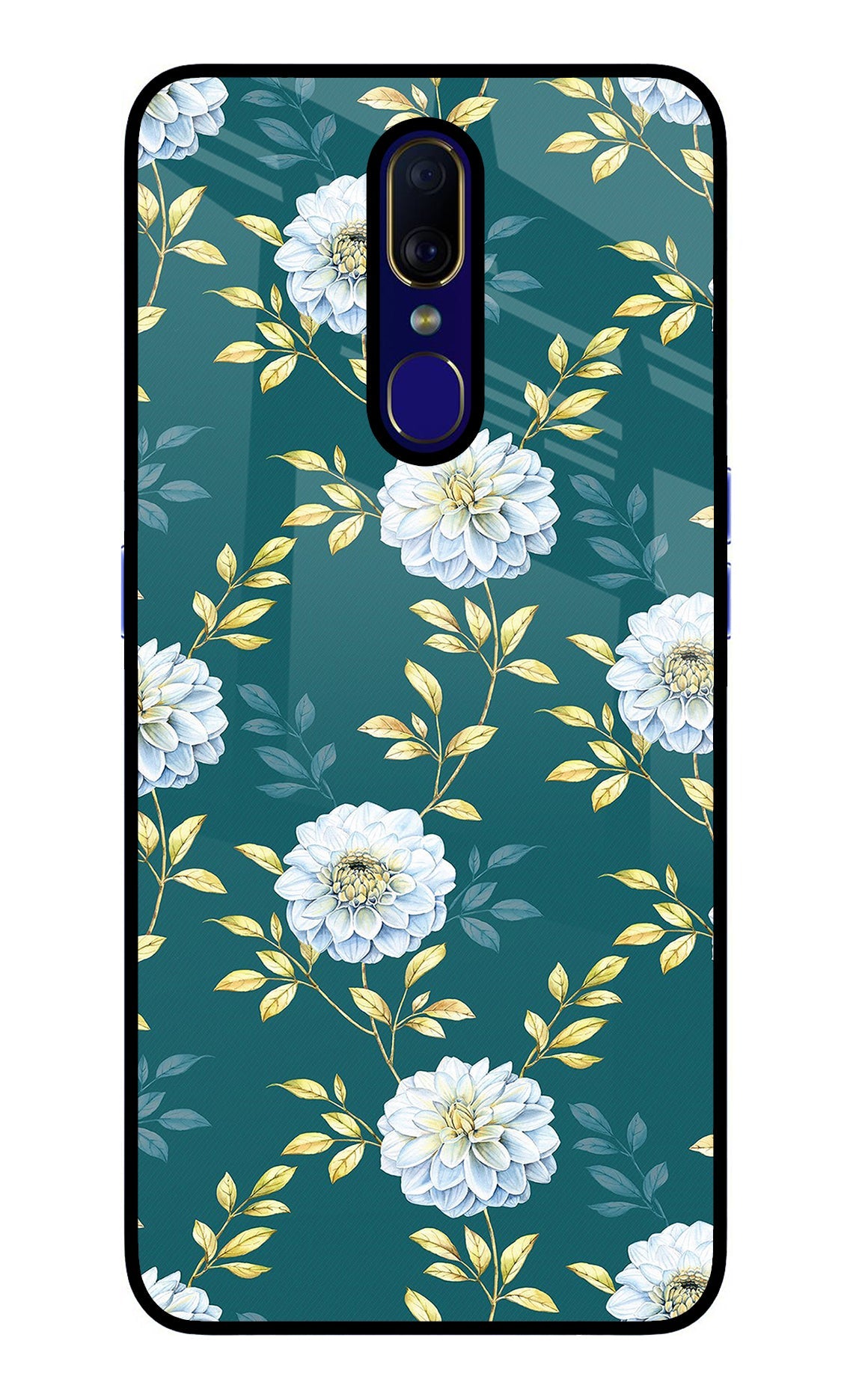 Flowers Oppo F11 Glass Case