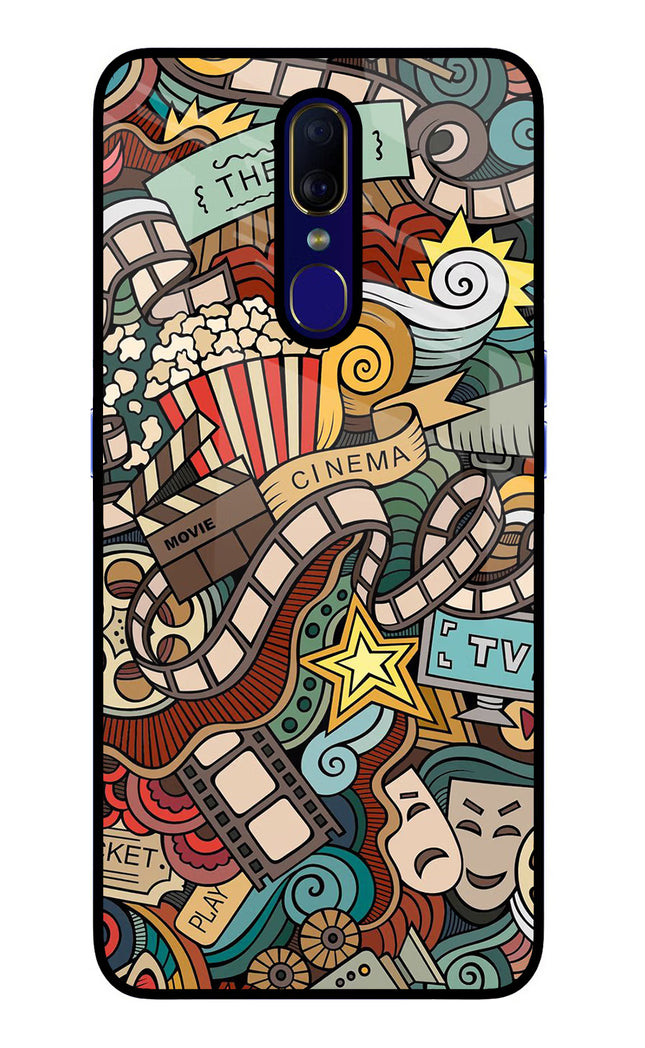 Cinema Abstract Oppo F11 Glass Case Back Cover by Casekaro