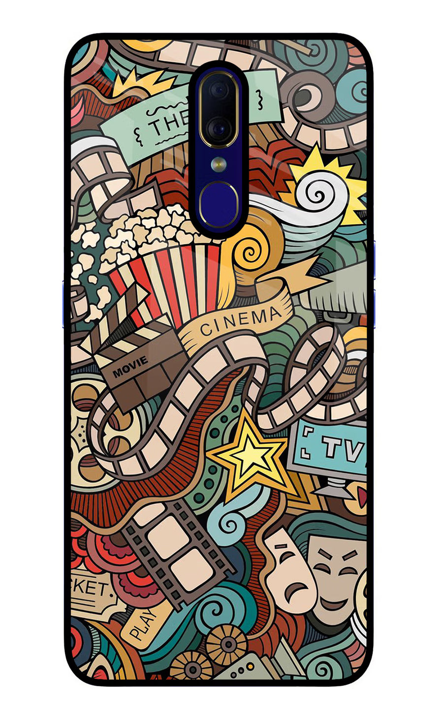 Cinema Abstract Oppo F11 Back Cover, Glass case