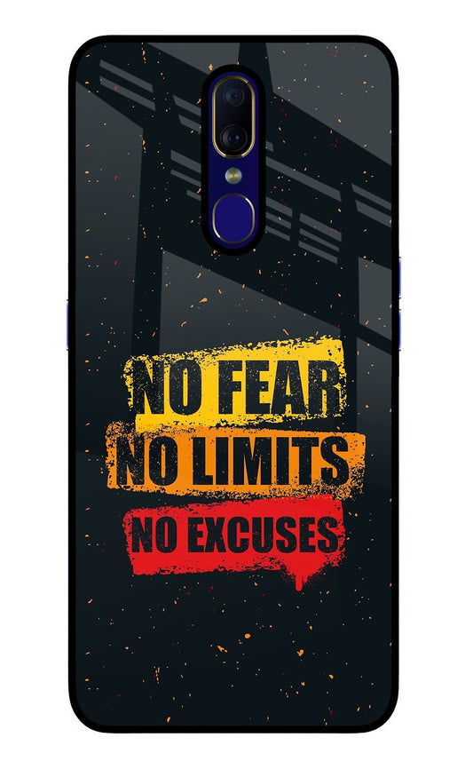 No Fear No Limits No Excuse Oppo F11 Glass Case
