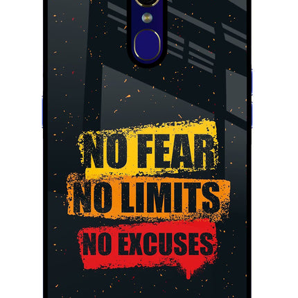 No Fear No Limits No Excuse Oppo F11 Glass Case Back Cover by Casekaro