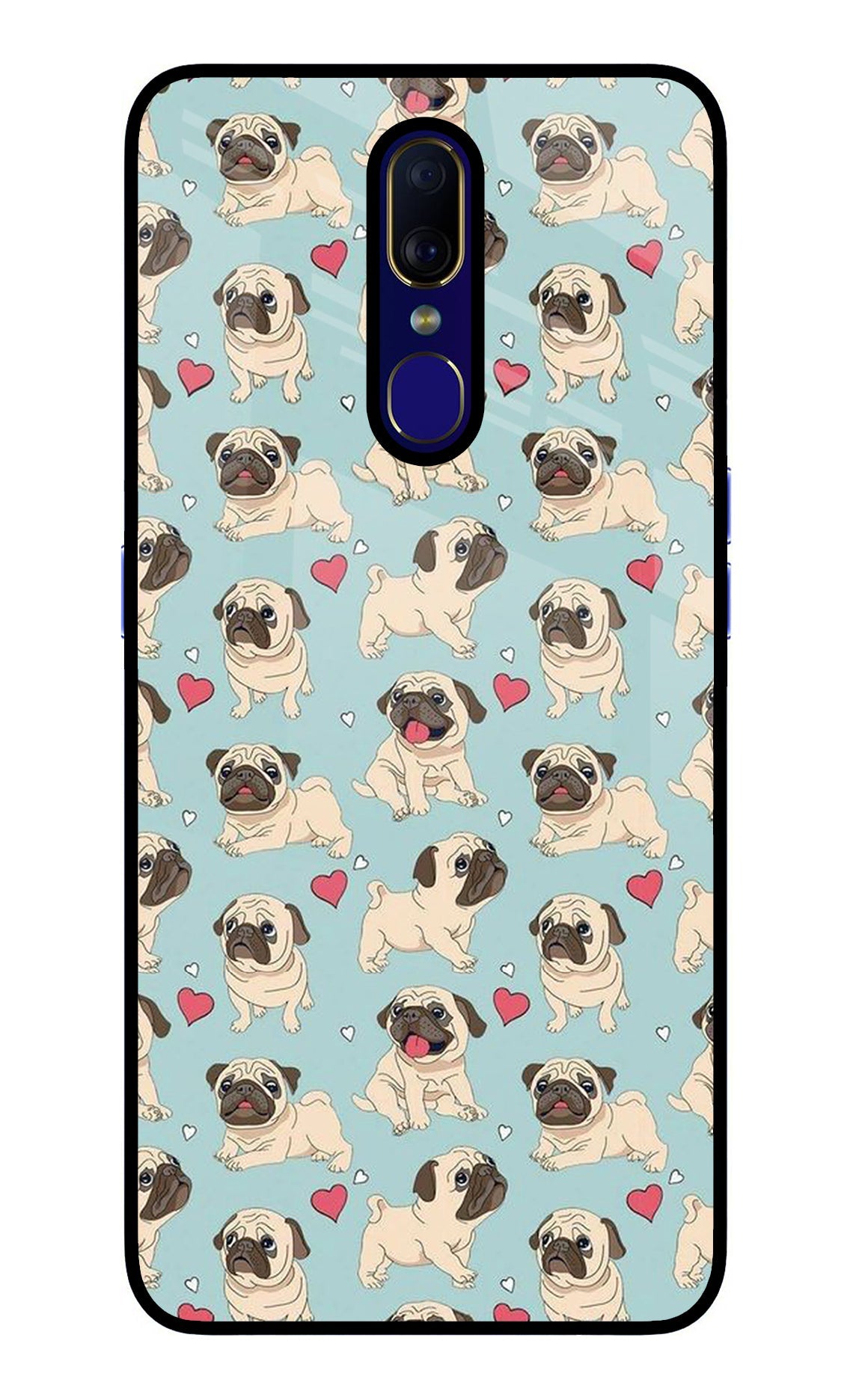 Pug Dog Oppo F11 Glass Case