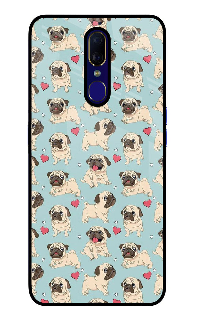 Pug Dog Oppo F11 Glass Case Back Cover by Casekaro