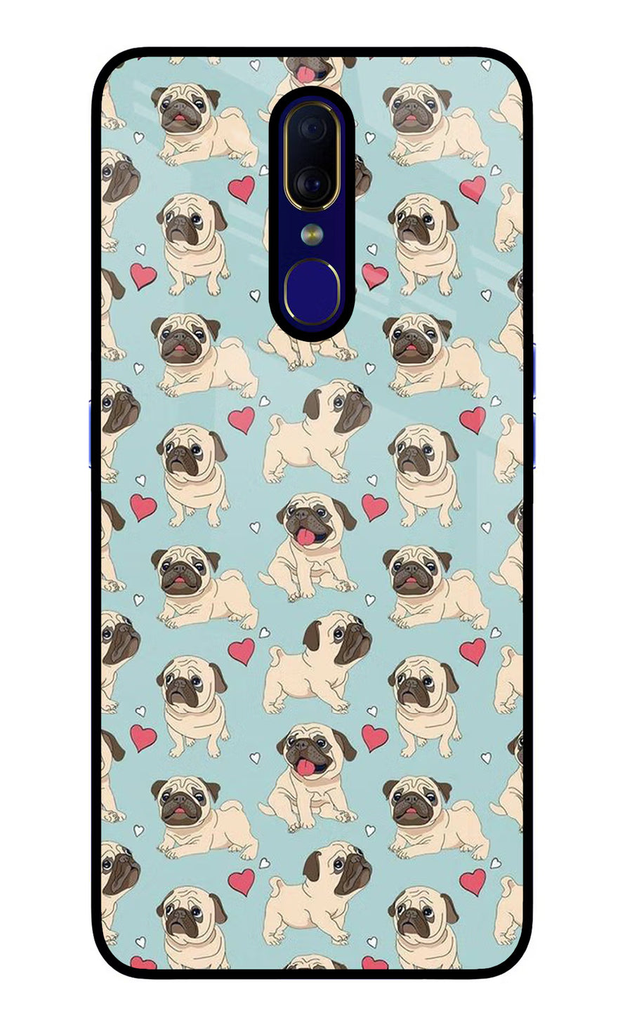 Pug Dog Oppo F11 Back Cover, Glass case