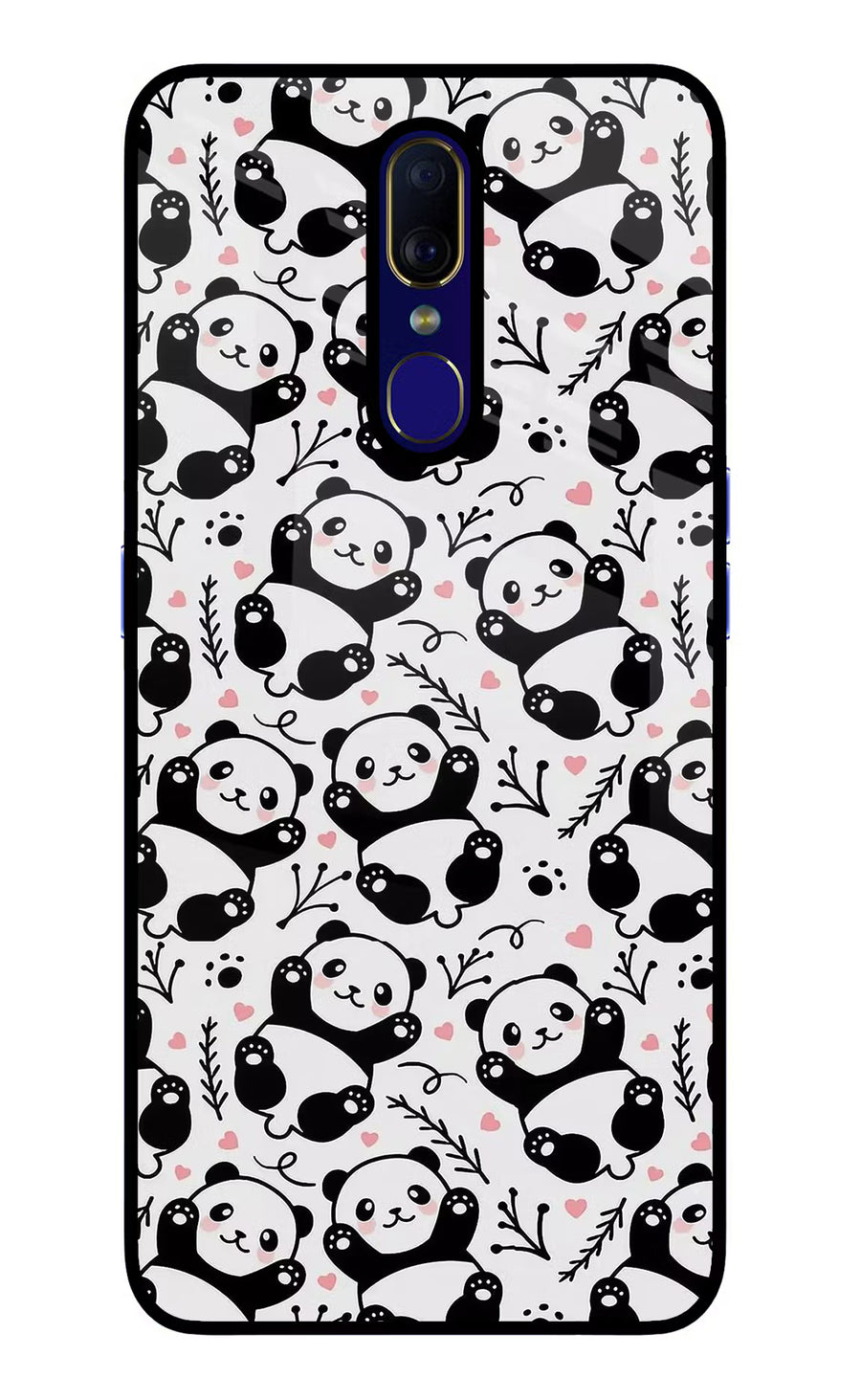 Cute Panda Oppo F11 Back Cover, Glass case