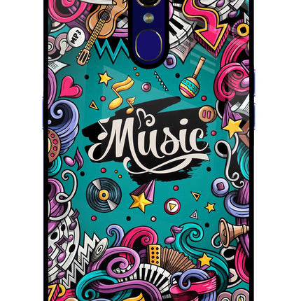 Music Graffiti Oppo F11 Glass Case Back Cover by Casekaro