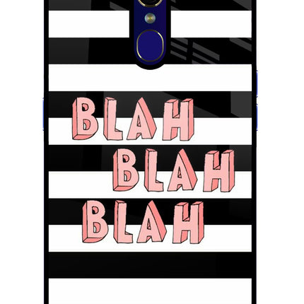 Blah Blah Blah Oppo F11 Glass Case Back Cover by Casekaro