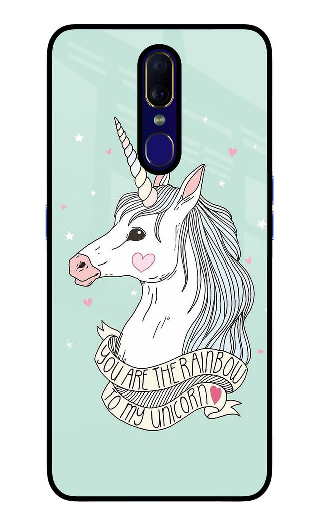 Unicorn Wallpaper Oppo F11 Glass Case Back Cover by Casekaro