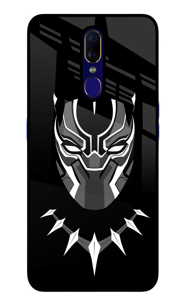 Black Panther Oppo F11 Glass Case Back Cover by Casekaro