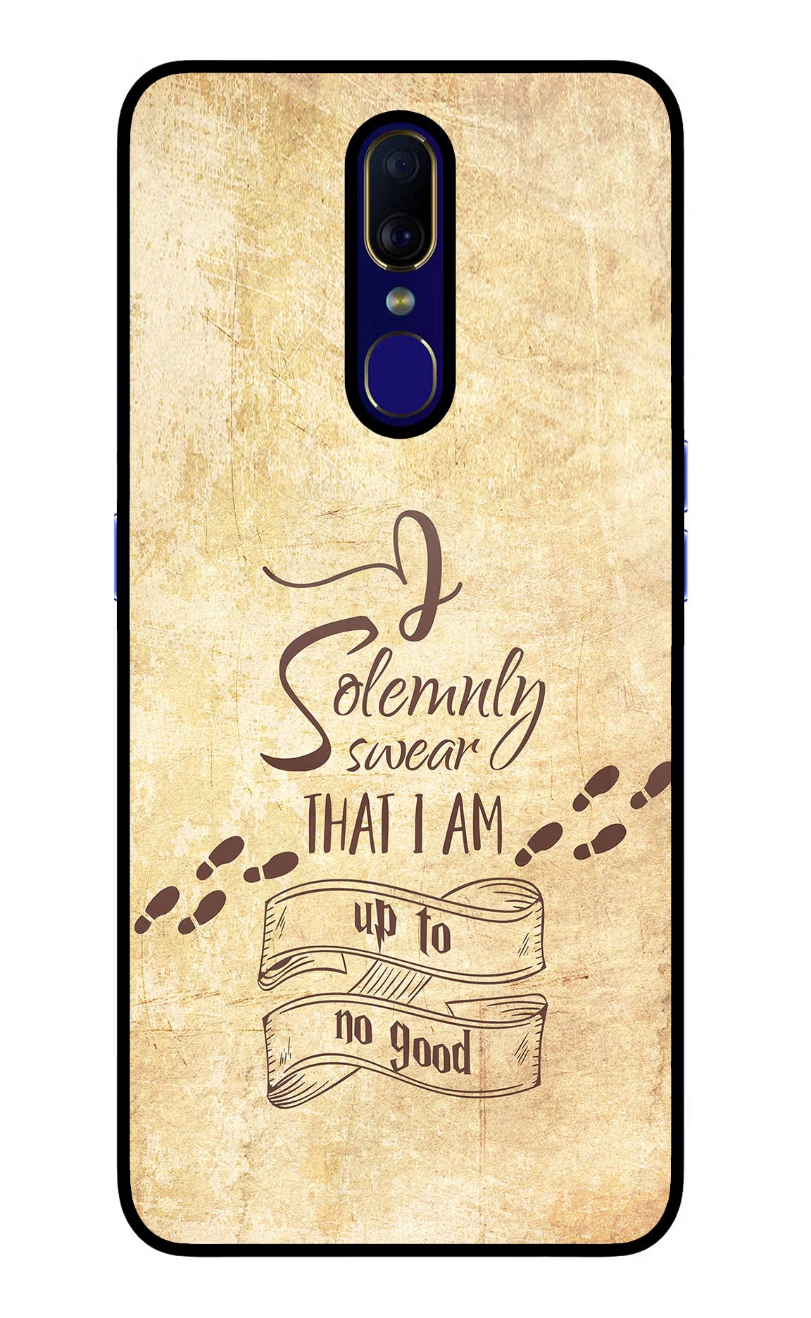 I Solemnly swear that i up to no good Oppo F11 Glass Case Back Cover by Casekaro