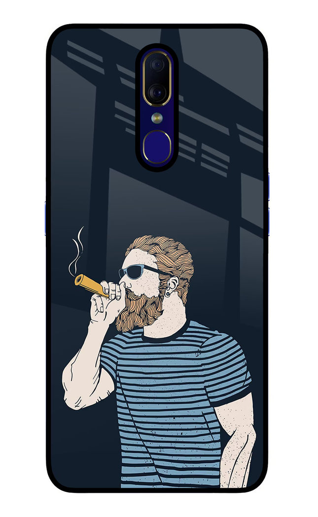 Smoking Oppo F11 Glass Case Back Cover by Casekaro