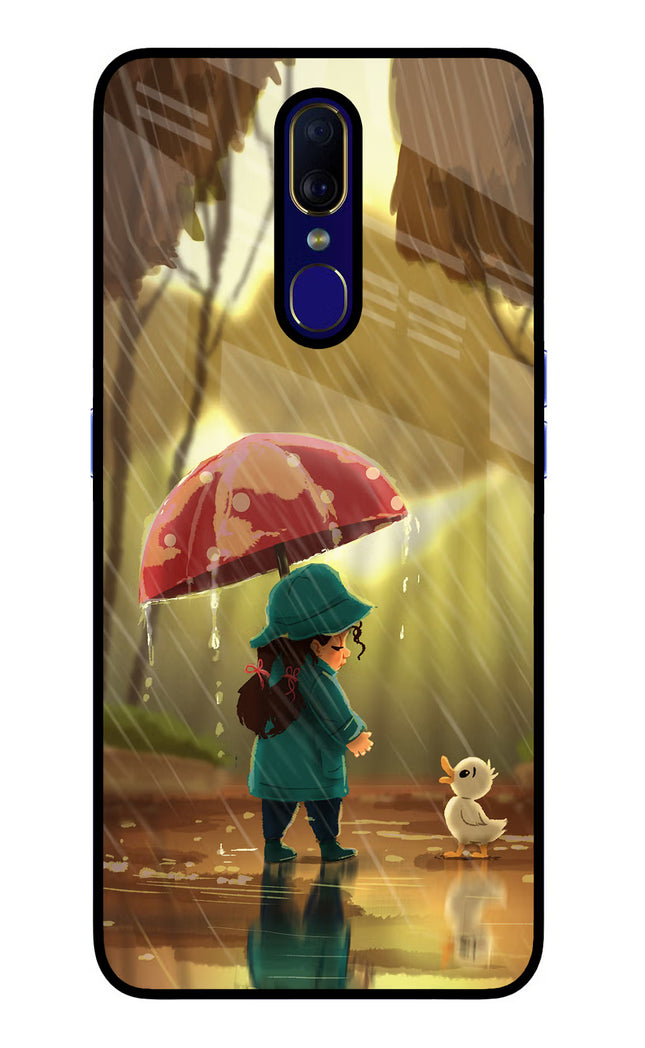 Rainy Day Oppo F11 Glass Case Back Cover by Casekaro