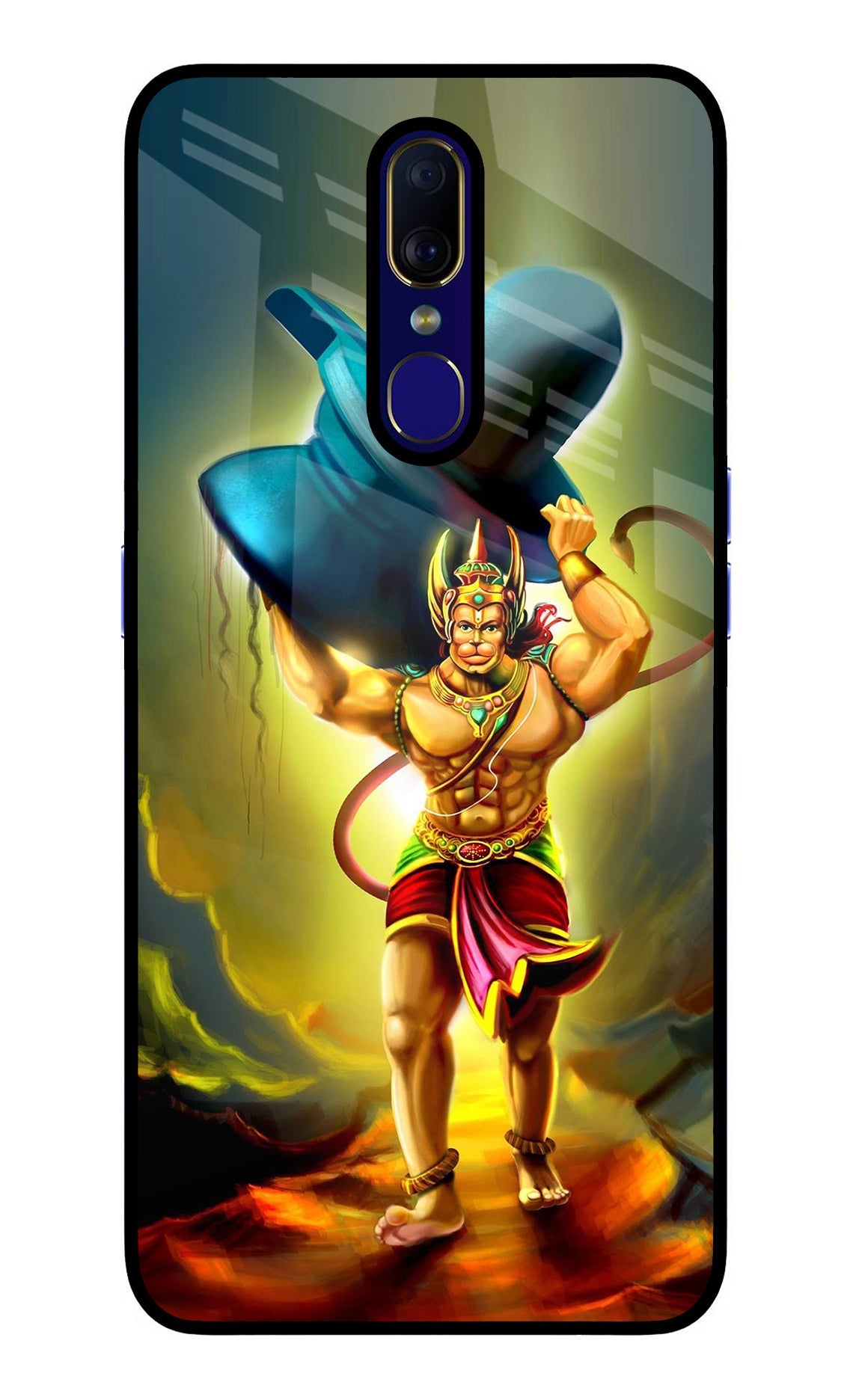 Lord Hanuman Oppo F11 Glass Case