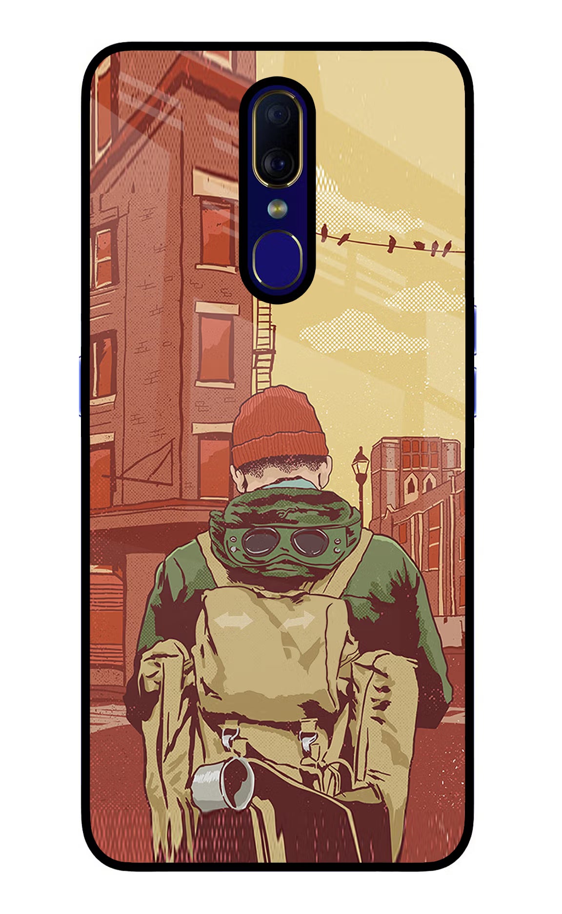 Adventurous Oppo F11 Glass Case Back Cover by Casekaro