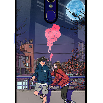Chilling Couple Oppo F11 Glass Case Back Cover by Casekaro