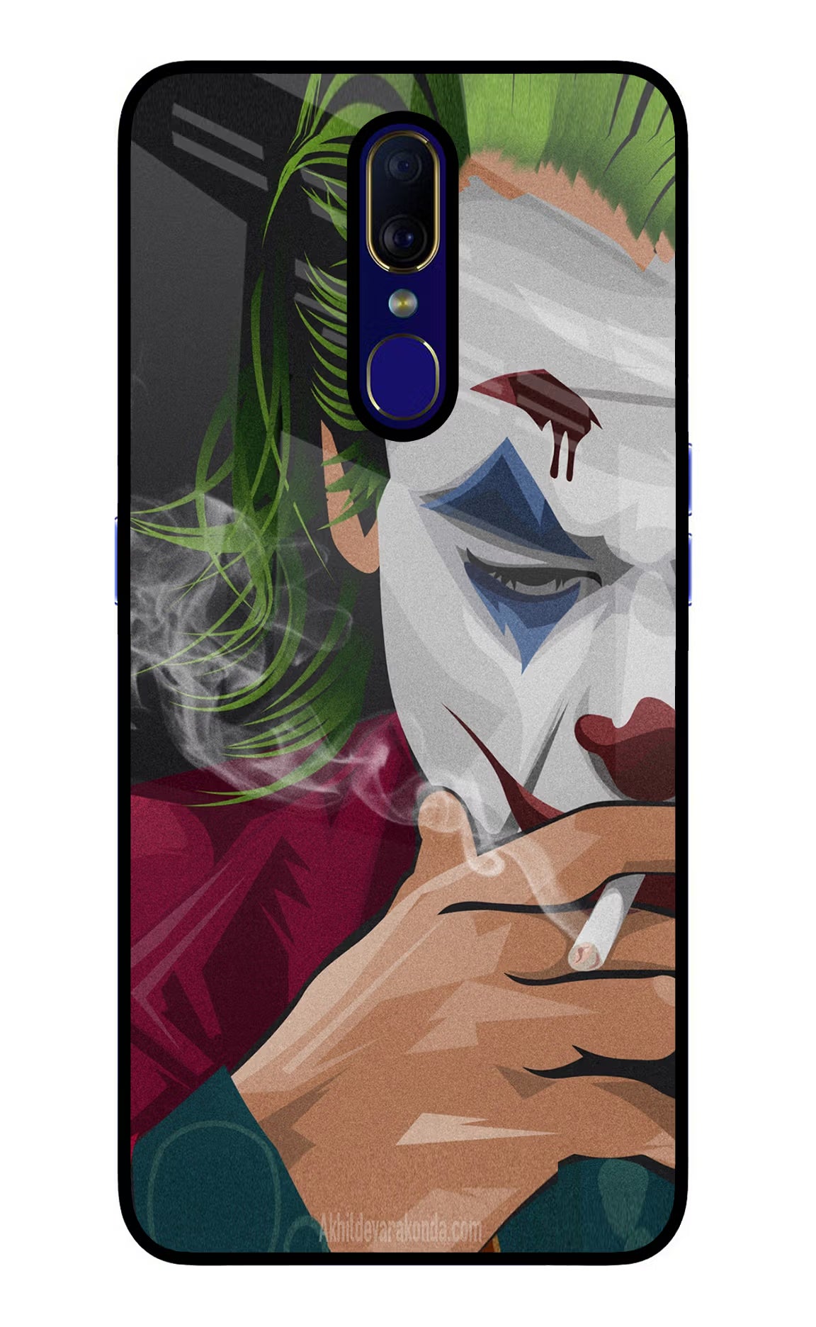 Joker Smoking Oppo F11 Glass Case Back Cover by Casekaro