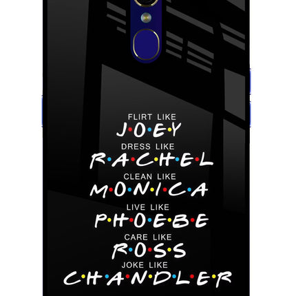 FRIENDS Character Oppo F11 Glass Case Back Cover by Casekaro