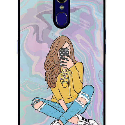 Selfie Girl Oppo F11 Glass Case Back Cover by Casekaro