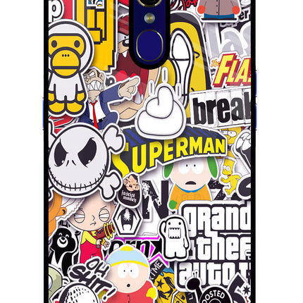 Sticker Bomb Oppo F11 Glass Case Back Cover by Casekaro