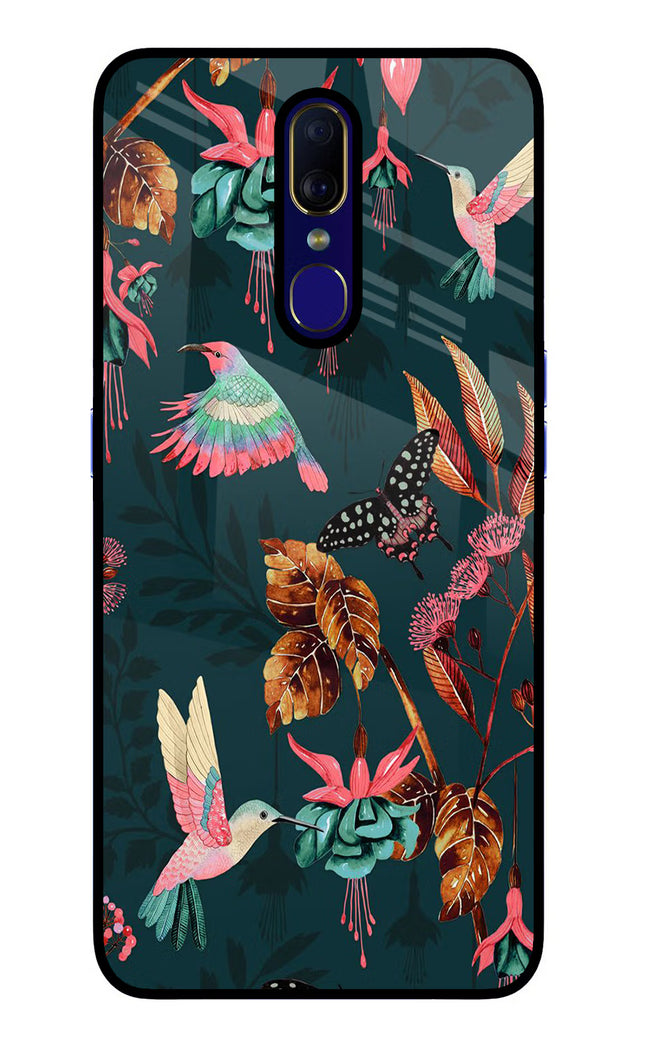 Birds Oppo F11 Glass Case Back Cover by Casekaro