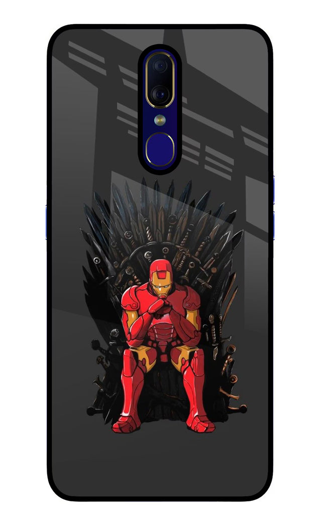 Ironman Throne Oppo F11 Glass Case Back Cover by Casekaro
