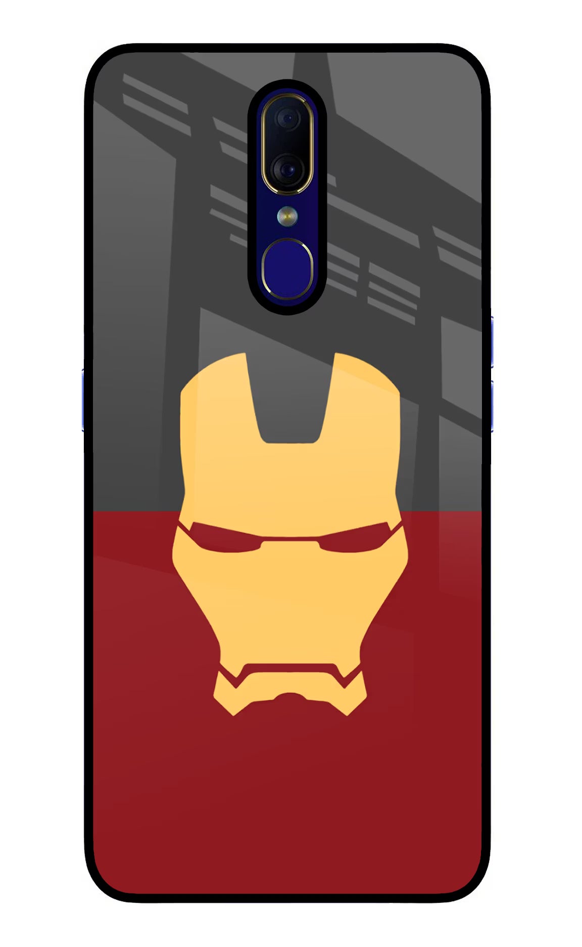 Ironman Oppo F11 Glass Case Back Cover by Casekaro