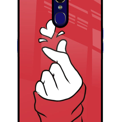 Korean Love Sign Oppo F11 Glass Case Back Cover by Casekaro
