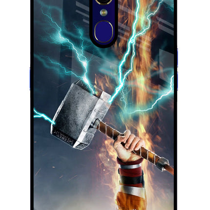 Thor Hammer Mjolnir Oppo F11 Glass Case Back Cover by Casekaro
